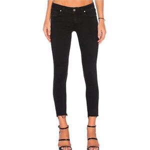 PAIGE Verdugo Raw Hem Black Ankle Skinny Jeans NWOT